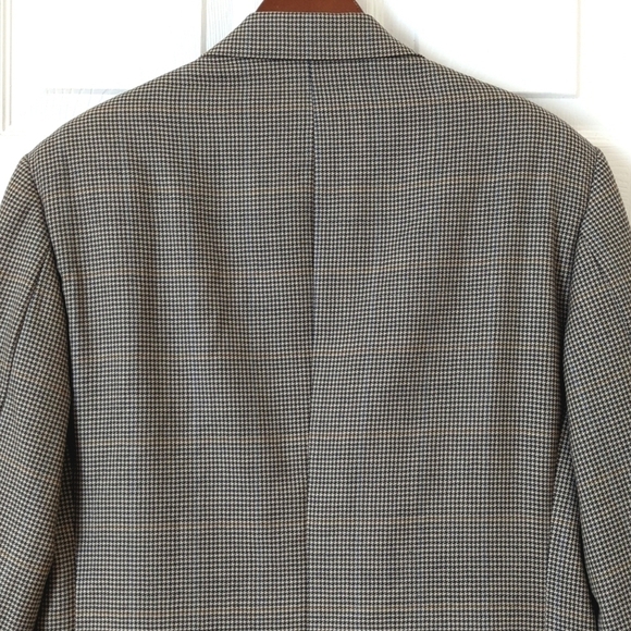 Brooks Brothers Preppy Classic Fit Houndstooth Worsted Wool Blazer Jacket Tan 40 - Picture 15 of 16